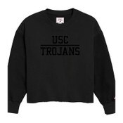 USC Trojans Women's League Black Reverse Fleece Oversized Midi Sweatshirt